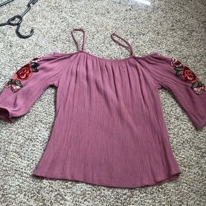 Pink off shoulder top